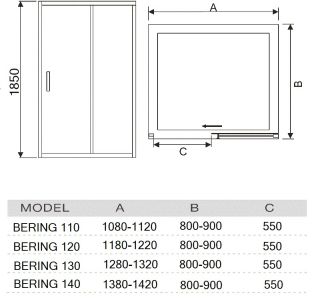 Душевая дверь RIVER BERING 130 МТ